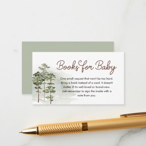 Woodland Forest Baby Shower Books Baby Enclosure Card