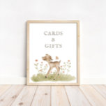 Woodland Forest Baby Shower Cards & Gifts Sign<br><div class="desc">Cards & gifts baby shower 8x10 poster!</div>