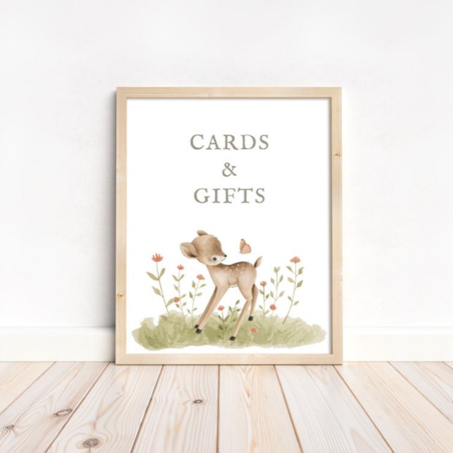 Woodland Forest Baby Shower Cards & Gifts Sign (Available for print & instant digital download!)