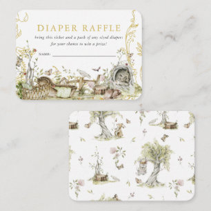 Woodland Forest Baby Shower   Diaper Raffle Enclosure Card