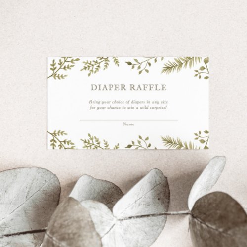 Woodland Forest Baby Shower Diaper Raffle Enclosure Card