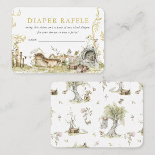 Woodland Forest Baby Shower   Diaper Raffle Enclosure Card