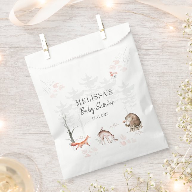 Woodland Forest Baby Shower Favor Bag (Clipped)