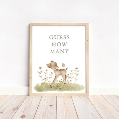 Woodland Forest Baby Shower Guess How Many  Poster