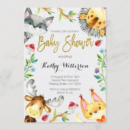 Woodland Forest Baby Shower Invitation