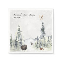 Woodland Forest Baby Shower Personalized Napkins