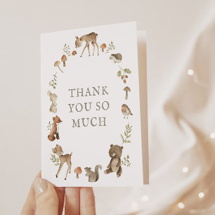 Woodland Forest Baby Shower Thank You Card