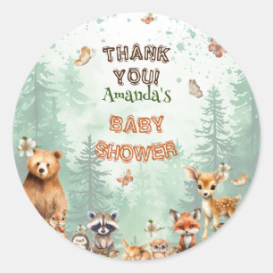 Woodland Forest Baby Shower Thank You stickers