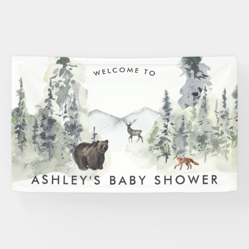 Woodland Forest  Baby Shower Welcome Banner