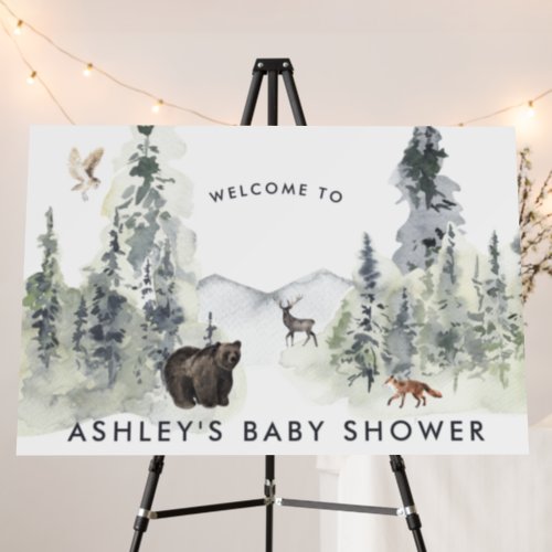 Woodland Forest  Baby Shower Welcome Sign