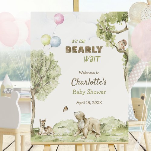 Woodland Forest Bearly Wait Welcome Baby Shower