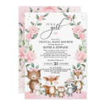 Woodland Forest Blush Pink Flower Virtual Shower Invitation Woodland Forest Blush Pink Flower Virtual Shower Invitation