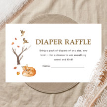 Woodland Forest Boho Baby Shower Diaper Raffle