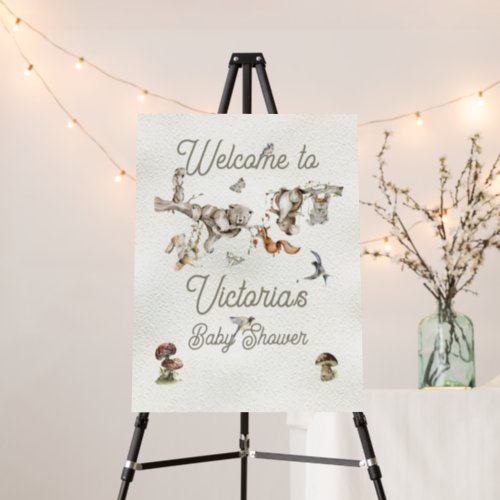 Woodland Forest Branch Animals Boho Baby Shower Foam Board