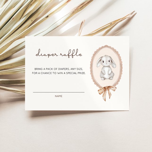 Woodland Forest Bunny Baby Shower Diaper Raffle Enclosure Card (Creator Uploaded)