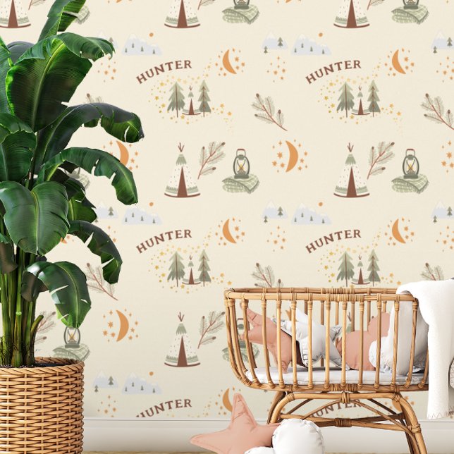 Woodland Forest Camping Custom Name Wallpaper (Creator Uploaded)