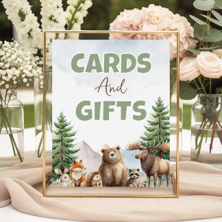 Woodland Forest Cards Gifts Table Sign 8x10