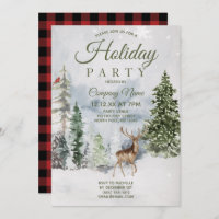 Woodland Forest Corporate Holiday Christmas Party Invitation