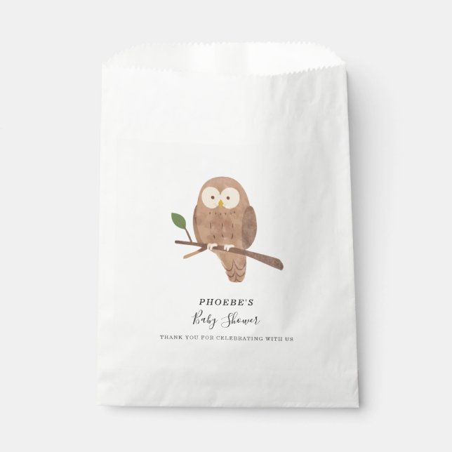 Woodland Forest Creature Baby Shower Favor Bag (Front)