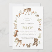 Woodland Forest Creatures Baby Shower Invitation (Front)