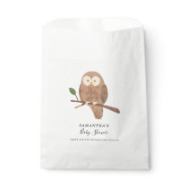 Woodland Forest Creatures Night Owl Baby Shower Favor Bag