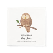 Woodland Forest Creatures Owl Baby Shower Paper Napkins