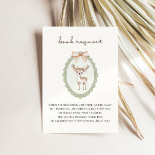 Woodland Forest Deer Baby Shower Book Request Enclosure Card