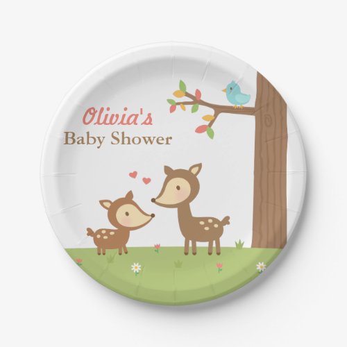 Woodland Forest Deer Baby Shower Party Supplies Paper Plates