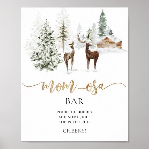Woodland forest deer cosy mom_osa bar Poster