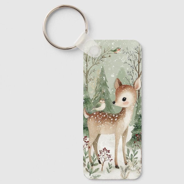 Woodland Forest Deer Keychain (Front)