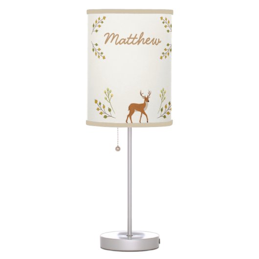 Woodland Forest Deer Kids Nursery Lamp (Right)