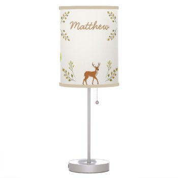 Woodland Forest Deer Kids Nursery Lamp by OS_Designs at Zazzle