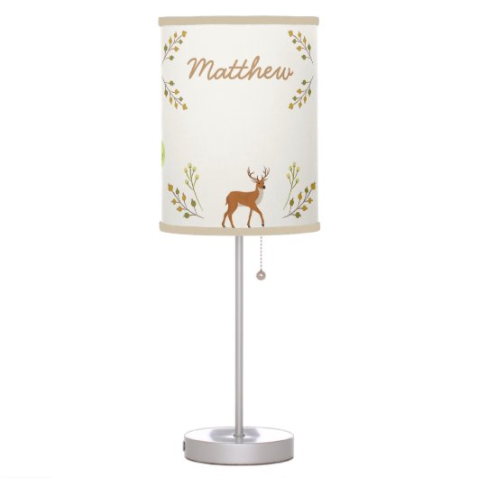 Woodland Forest Deer Kids Nursery Lamp (Left)