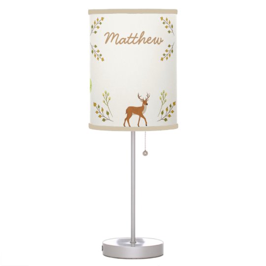 Woodland Forest Deer Kids Nursery Lamp Zazzle Woodland Forest Deer Kids Nursery Lamp