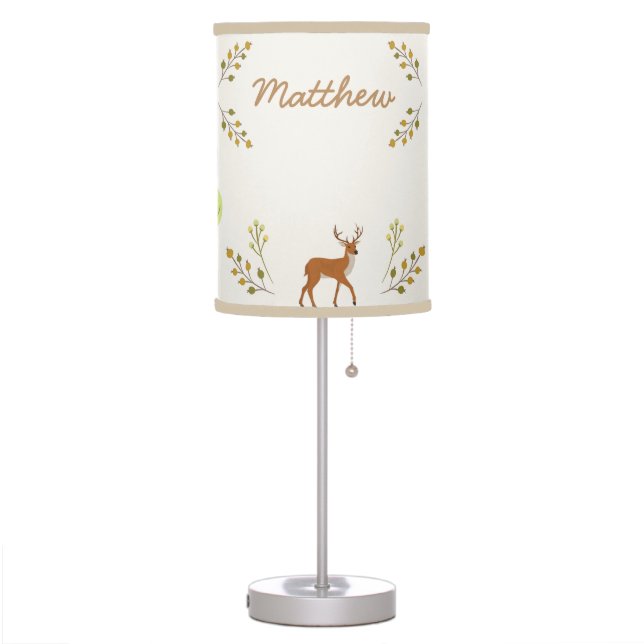 Woodland Forest Deer Kids Nursery Lamp (Left)
