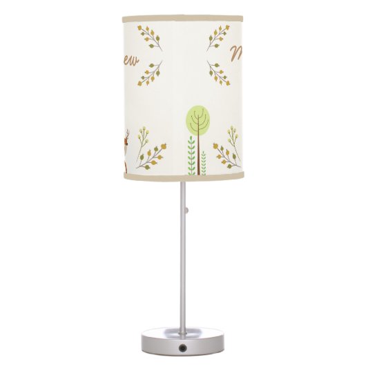 Woodland Forest Deer Kids Nursery Lamp (Back)
