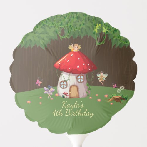 Woodland Forest Fairy Birthday Balloon