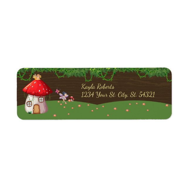 Woodland Forest, Fairy Birthday Label (Front)