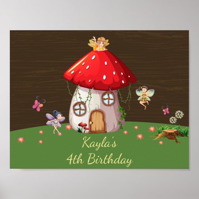 Woodland Forest, Fairy Birthday Poster (Front)