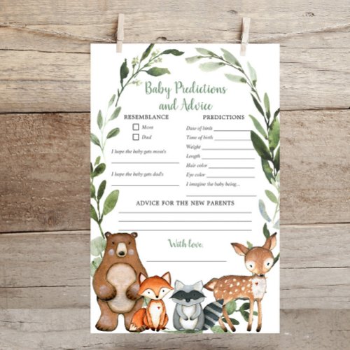 Woodland forest friends baby predictions advice