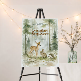 Woodland Forest Friends Baby Shower Foam Board