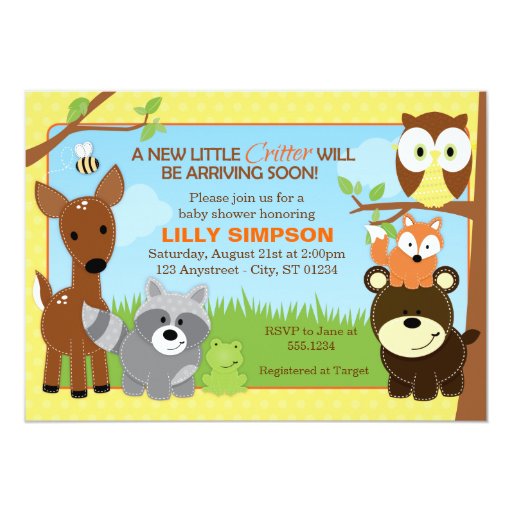 Forest Friends Baby Shower Invitations 10