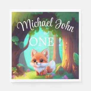 Woodland forest friends cute baby fox napkins