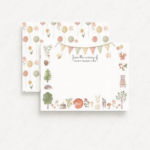 Woodland Forest Friends Nursery Note Card