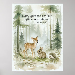 Woodland Forest Friends Poster