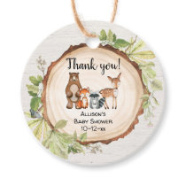 Woodland forest friends rustic baby shower favor tags