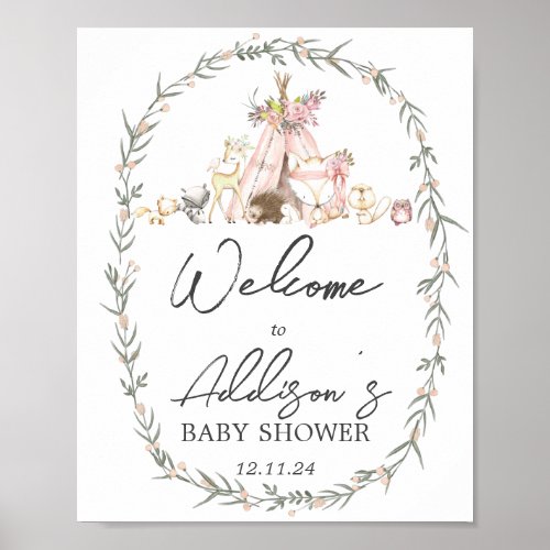 Woodland Forest Friends welcome sign