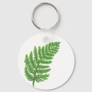 Woodland forest green ferns forest ferns keychain