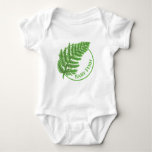 Woodland forest green ferns forest ferns leaves baby bodysuit