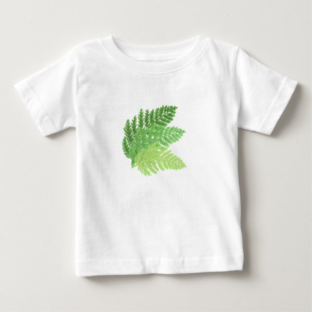 Woodland forest green ferns forest ferns leaves baby T-Shirt (Front)